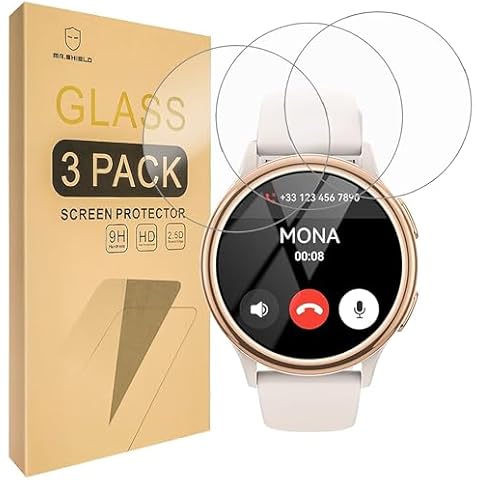 Mr.Shield Screen Protector compatible with Sanorum/HaSaKei G53 Smart Watch 1.27" [Tempered Glass] [3-PACK] [Japan Glass with 9H Hardness] Cover