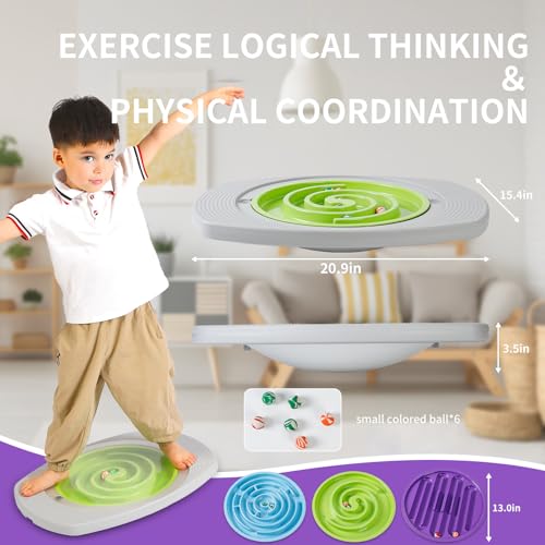 Image of Balance Board for Kids, Toddler Balance Board Maze | Wobble Board with 6 Colored Balls,3 Replacement Labyrinth Boards, Balancing Board Physical Therapy for Sensory Training