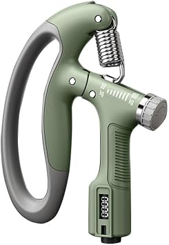 TimjAn Finger Trainer Set, Finger Trainer with Counting Function Adjustable Finger Trainer, 10 kg - 100 kg, Grip Strength Trainer for Strength Training Size Green