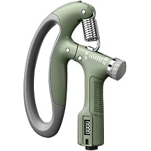 TimjAn Finger Trainer Set, Finger Trainer with Counting Function Adjustable Finger Trainer, 10 kg - 100 kg, Grip Strength Trainer for Strength Training Size Green