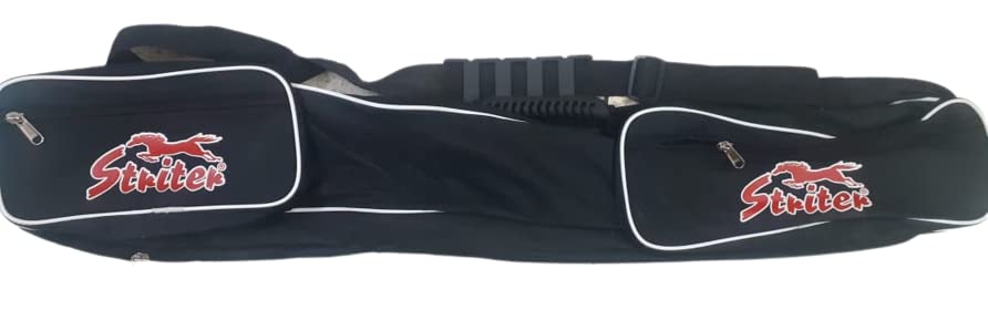 STRITER Hockey KIT Bag HAS 1 Hockey Stick Holder with 2 Side Pocket and | Zip Closer | Canvas Fabric(ARTICLE-1003) (Black)