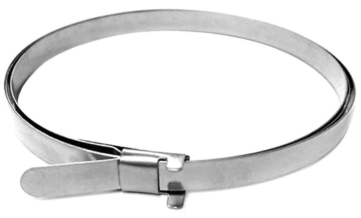 Alkan 10x Universal Edelstahl Bandschellen 740 mm AISI 430 | Vorgefertigte Edelstahl-Bandschellen/Klemmschellen für Schläuche, Manschetten, Achsmanschetten & Rohre