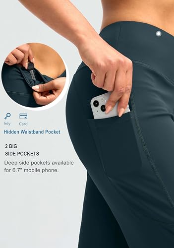 Image of G Gradual Capri Pants for Women High Waist Workout Yoga Pants with Pockets Tummy Control Leggings Crop Straight