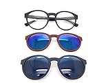 Taglia 52/21/145 Occhiali da Sole Emporio Armani EA 4152 Dark Blue/Clear Blue/Blue Clip-On 52/21/145 uomo