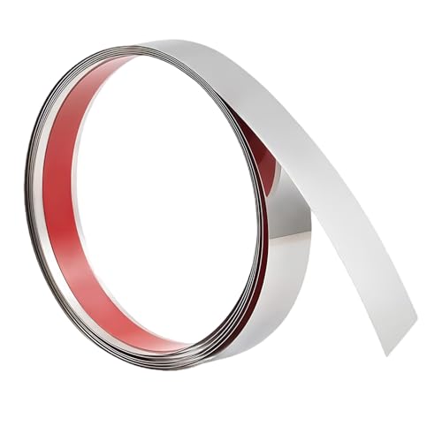 Edelstahl Zierleisten Selbstklebend 15M x 10mm, Flexibles Metall Dekorband...