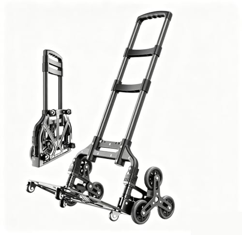 Carro apilable Carretilla Mano de Aluminio Carrito de Transporte con 10 Ruedas, Carro de Carga Plegable con Capacidad de 80kg para Almacén. Carrito Portátil, con Bolsa