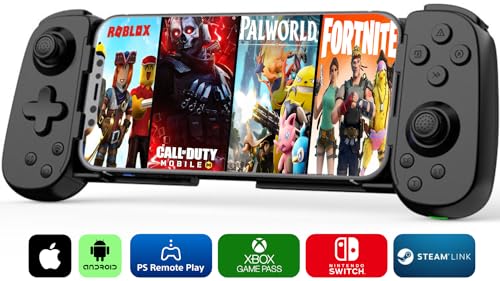 MAJESTECH D6 Phone Game Controller for iPhone/Android/Switch [2024 NEWEST] Play COD, PALWORLD, Xbox, Playstation, Emulators, PC | Mobile Gaming Controller, Bluetooth Controller Wireless Gamepad, Black