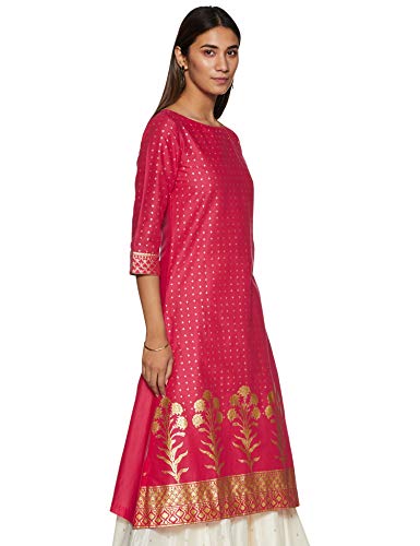 Image of BIBA Womens Mandarin Collar Printed Kurta