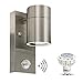 Produktbild LED Aussenleuchte mit Bewegungsmelder Wandleuchte Edelstahl GU10 Außenlampe inkl. LED Lampe 7W Warmweiß