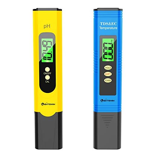 Lightswim vattenkvalitetsprovare med bakgrundsbelyst LCD-skärm, PH-mätare med 0,01 hög noggrannhetsupplösning, 3 i 1 TDS + EC + tempmätare för dricksvatten, akvarium, pool, spa (gul)