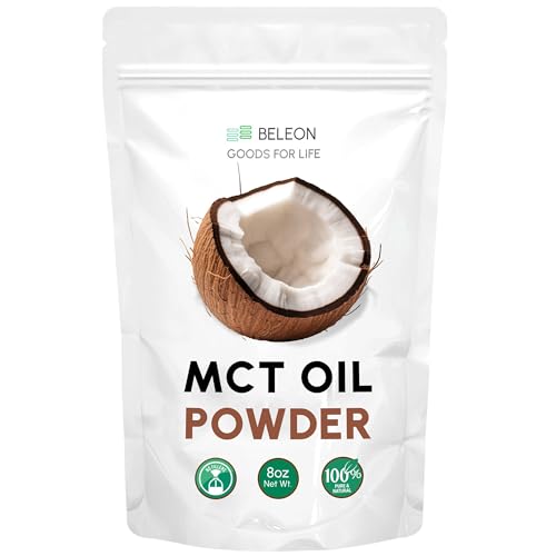 MCT Oil Powder 8 oz - Prebiotic Nutritional Supplements for Coffee Creamer, Quickly Fuel for Body...