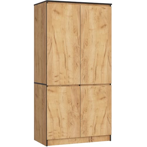 Armoire AKORD S90 Chêne Craft 90 cm 4 portes 90 x 51 x 180 cm