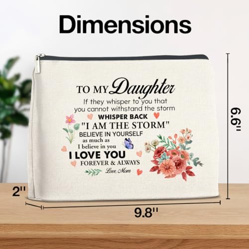 YeleY-Daughter-From-Mom-Meaningful-Gift-for-Daughter-Daughter-for-Birthday-Christmas-Graduation-to-My-Daughter-Makeup-Bag-Cosmetic-Bag-Makeup-Zipper-Pouch