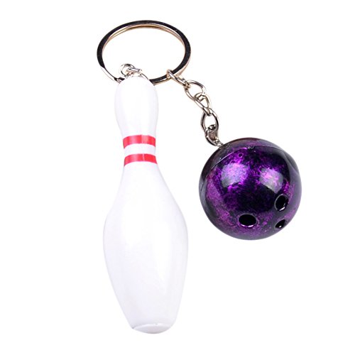 Preisvergleich Produktbild Kanggest Mode Sport ausrüstung schlüsselanhänger Bowling Key anhänger Tasche anhänger Kunststoff Material Vier Farben optional (violett)