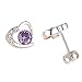Produktbild ODJOY-FAN Earrings für Damen , 3,4 Gramm , Frau Ohrstecker Mode Weißdorn Herz Strass Dekorativ Ohr Zubehör (1 Paar, Lila)