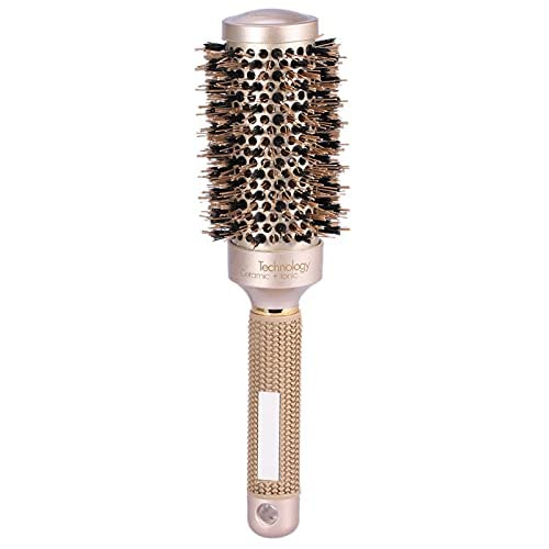 Brosse Ronde Professionnelle Brushing, Brossa à Cheveux Ionique en Céramique Poils de Sanglier pour échage Nano Technologie Thermique Coiffage Curling Professionnel Antibacterial Outil Salon(45mm)