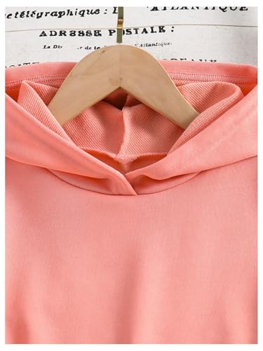 Girl's Hoodies Long Sleeve Curved Hem Hooded Long Sweatshirts Pullover with Pocket3