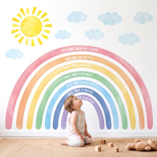 DECOWALL Sticker Vinilo Arcoíris Extra Grande con Texto Positivo miniatura 3