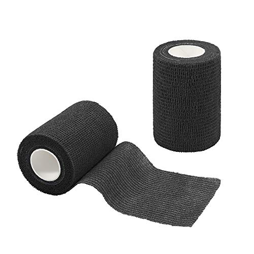 Googou Self Adherent Wrap Bandages Self Adhering Cohesive Tape Elastic Athletic Sports Tape For Sports Sprain Swelling And Soreness On Wrist And Ankle 6Pcs 3 In X 14.7 Ft (Black) #TOP1