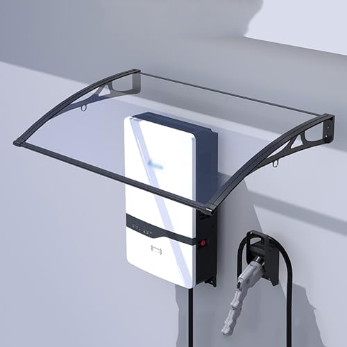 Auvent de porte avec support aluminium solide et toit polycarbonate haute résistance