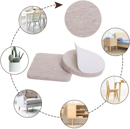 Yelanon Felt Furniture Pads -278 Pcs Furniture Pads Self Adhesive, Felt Chair Pads, Anti Scratch Floor Protectors for Furniture Feet Chair Legs, Furniture Felt Pads for Hardwoods Floors, Beige - Image 3