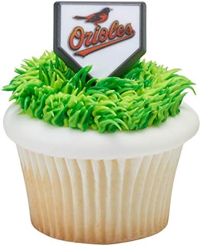 MLB Baltimore Orioles Baseball Team Logo Cupcake Rings - 24 pc