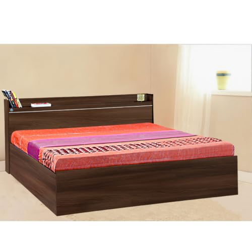 Image of DELITE KOM Cherry Engineered Wood Queen Box Bed (Finish Color Acacia Dark Delivery Condition Knockdown)