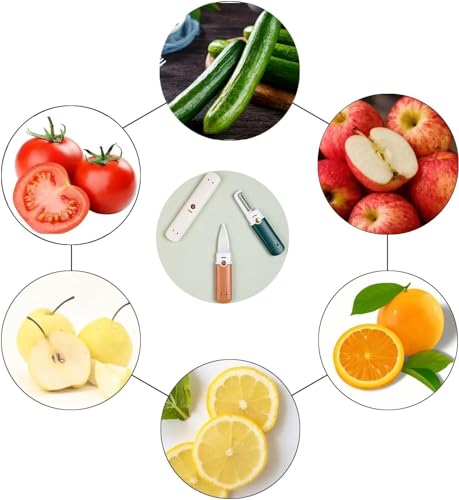 Image of 2-in-1 Kitchen Knife & Peeler | Portable Stainless Steel Fruit Knife with Protective Case | Travel-Friendly Multipurpose Cutter Tool (Pack of 1)