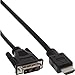 Produktbild InLine® 17658E HDMI-DVI Adapterkabel, HDMI Stecker auf DVI 18+1 Stecker, 0,3m