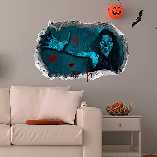 Halloween Wall Stickers Removable, Halloween Wall Decals Witch 3D Scary Wall Stickers For Bedroom, Ghost Wall Decor Posters Removable Halloween Ghost Art Murals Decorations Party Supplies #TOP6