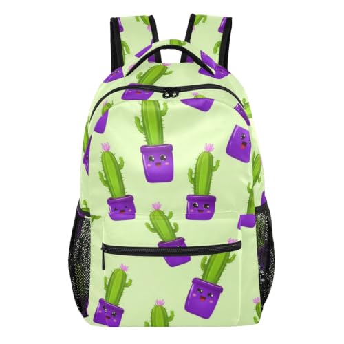 Sac à dos mignon cactus vert pour ranger tous les grands cahiers d'école