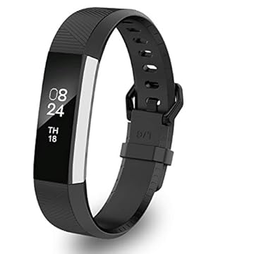 GreenInsync Pulseira preta para Fitbit Alta HR, pulseiras de substituição clássicas, pequena acessória, pulseira de relógio para Fitbit Alta/Fitbit Alta HR com fecho e fecho de metal da mesma cor