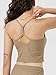 ODODOS Women's Slim Racerback Cropped Tank - odSTRATUM Tech Sports Bra, Ultra Soft UPF 50+ Cami Top with Built-in Bra, Khaki Heather, Medium