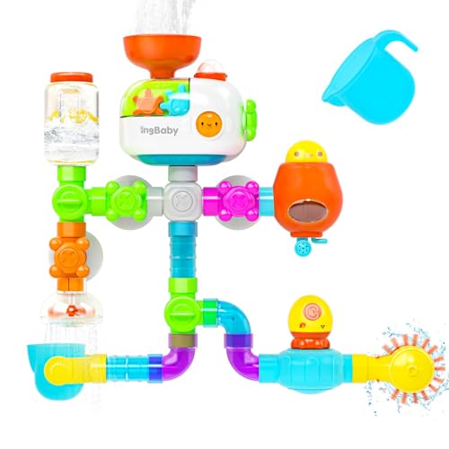 Image of Toddler Bath Toys with Pipe Tubes, Baby Bathtub Toy, Great for Kids Boys Girls