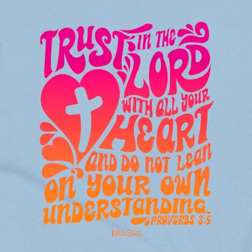 Trust in The Lord with All Your Heart Proverbs 3:5 Blue Cotton Children's T-Shirt2