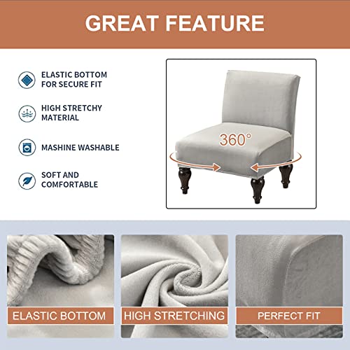 Image of Eco-Ancheng Armless Chair Slipcover Removable Armless Accent Chairs Covers Washable Armless Slipper Chair Slipcover Printed Armless Chair Furniture Protector Covers for Living Dining Room Hotel