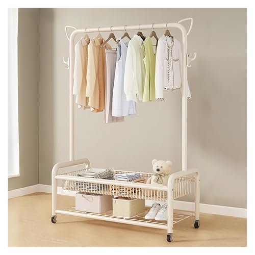Appendiabiti portatile con ruote, bianco, 120 cm, versatile, da appendere, per ingresso, corridoio, armadio – Burro Ropa Perchero Colgador