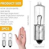 Lueden Car Miniature Light Bulbs, 434 H6W Halogen Automotive Replacement Bulbs for Side lighting Standards Brake Indicator Reverse Fog Tail Parking Light, 433C 12V 21W BAX9S Bright, 2pack - Image 2