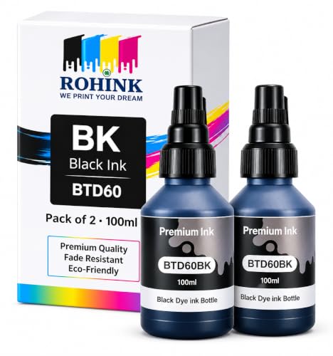 Image of ROHINK Premium Dye Ink Bottles for Brother Printers, T220, T300, T310, T420, T500, T520, T820, T920, T510, T910, T710, T4500W, T800W, T710W - Printer