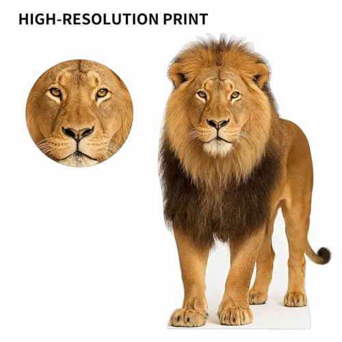 Image of Lion 3FT Life Size Cardboard Cutout - A Fun Animal Standup for Photo Booths, Birthday Parties, and Events