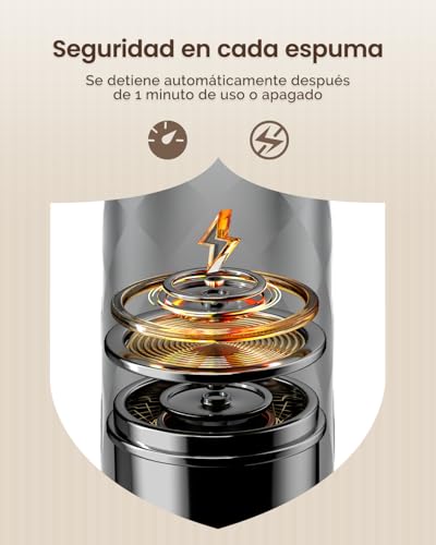 Maestri House Espumador de leche recargable, máquina de espuma eléctrica de mano, impermeable, desmontable, batidor de bebidas, espumador para matcha, latte, capuchino (Gris medio y plateado) - imagen 8