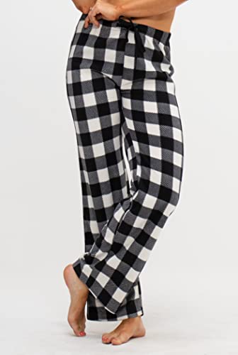 DEVOPS 2 Pack Women's Buffalo Plaid Plush Fleece Pajama Pants Sleepwear4
