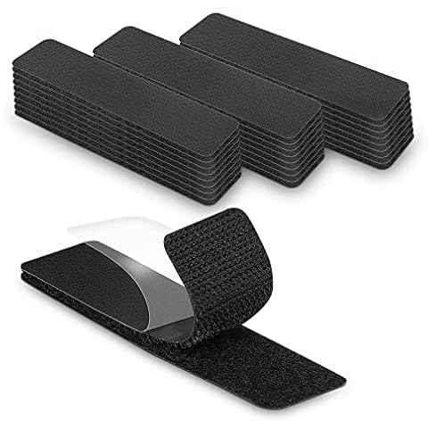 Lekou Hook and Loop Strips with Adhesive, 24 Sets - 1 × 4 Inch Hook and Loop Tape, Adhesive Strips Heavy Duty, Strong Back Adhesive Fastener Mounting Tape for Home Office Cover
