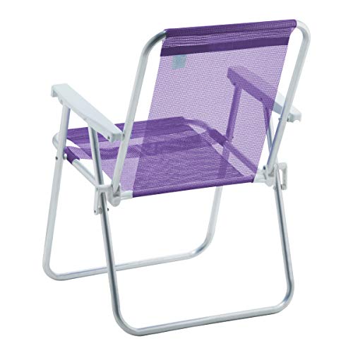 CADEIRA DE PRAIA ALTA ALUMÍNIO BEACH PREMIUM LILÁS