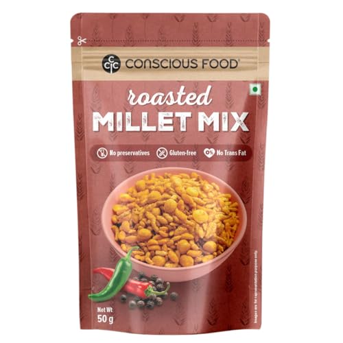Image of Conscious Food Millet Mix | 50g | Millet Chivda | Healthy & Crunchy | Gluten-Free, Preservative-Free | High in Fiber