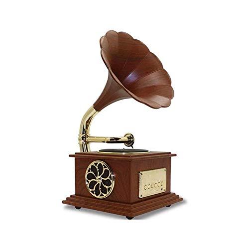 ZJFHEYUO Giradischi, fonografo Bluetooth 4.2, Giradischi, Altoparlante Stereo dinamico, Mini, in Metallo, Stile retrò, Cavo O, Decorazione per casa, Ufficio, Club, Bar, Ornamenti,