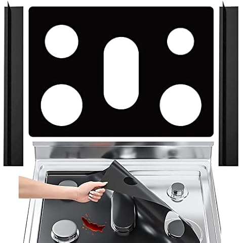 Stove Burner Covers for Samsung - Stove Top Covers for Gas Burners with 2 Pcs 21'' Silicone Gap Covers,Non Stick Stove Mat Protector Washable Reusable & Easy to Clean Stove Gap Cover Cover