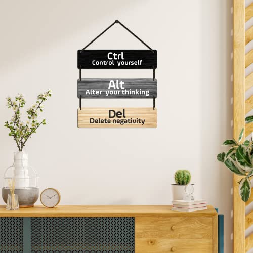 Image of EXPLEASIA Decorative Wall Hanging Wooden Art Decoration Item for Home Office Living Room Bedroom Decoration Items Motivational quotes decor Gift Items (Control Your Self)