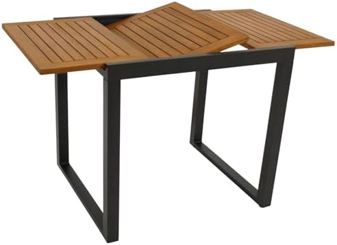 DEGAMO Gartentisch RAGUSA 150x80 Cm Rechteckig – Anthrazit Metallgestell + Geöltes Akazienholz FSC®