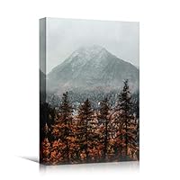 Canvas Wall Art Rocky Views Cool Dramatic Mountain Nature Photography Romantics - 12x18 inches